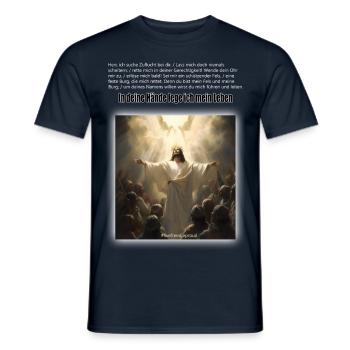 LIVE FREE DIE PROUD - MEIN LEBEN IN DEINE HÄNDE - Männer T-Shirt - Navy - Vorne - AI Model Male 178 light (178cm)