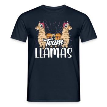 Team Llamas Christmas Animal Llama Lama Sayings - Men's T-Shirt - navy - Front - AI Model Male 178 light (178cm)