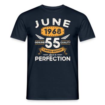 55e anniversaire Homme Juin Né en 1968 Légendaire - T-shirt homme - marine - Devant - AI Model Male 178 light (178cm)
