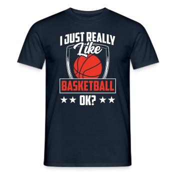 J’aime beaucoup le basket, les joueurs de basket - T-shirt homme - marine - Devant - AI Model Male 178 light (178cm)