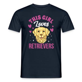 This Girl Loves Retriever Retrievers Dog - Men's T-Shirt - navy - Front - AI Model Male 178 light (178cm)