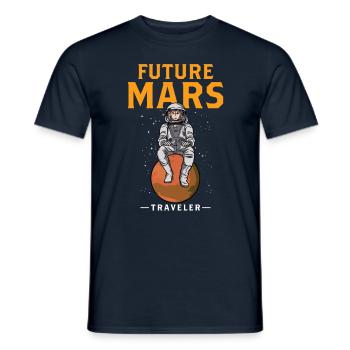 Future Mars Traveler Planet Astronaut - Men's T-Shirt - navy - Front - AI Model Male 178 light (178cm)