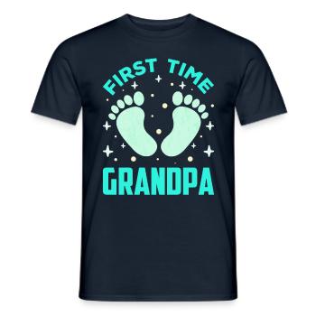 La première fois grand-père mignon première fois grands-parents - T-shirt homme - marine - Devant - AI Model Male 178 light (178cm)