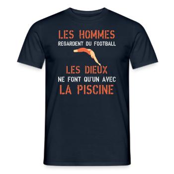 citation piscine humour - T-shirt homme - marine - Devant - AI Model Male 178 light (178cm)