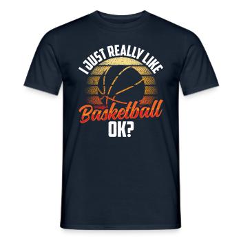 J’aime beaucoup le basket, les joueurs de basket - T-shirt homme - marine - Devant - AI Model Male 178 light (178cm)