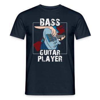 Guitariste Basse Bassiste Musicien Basse Guitare - T-shirt homme - marine - Devant - AI Model Male 178 light (178cm)