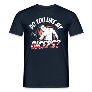 Magst Du Meinen Bizeps Curls Muskeln Sprüche - Männer T-Shirt - Navy - Vorne - AI Model Male 178 light (178cm)