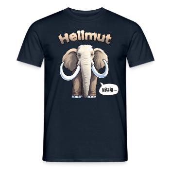 Elefant Weißes Helles Mammut Hellmut Helmut - Männer T-Shirt - Navy - Vorne - AI Model Male 178 light (178cm)