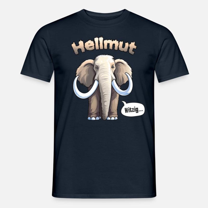 Elefant Weißes Helles Mammut Hellmut Helmut - Männer T-Shirt - Navy