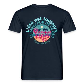 L été - T-shirt homme - marine - Devant - AI Model Male 178 light (178cm)