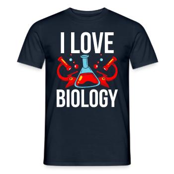 I love biology biologist biologist profession - Men's T-Shirt - navy - Front - AI Model Male 178 light (178cm)