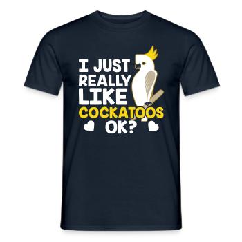 J’aime juste les cacatoès très cacatoès animal - T-shirt homme - marine - Devant - AI Model Male 178 light (178cm)
