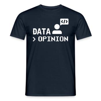 Data > Opinion Programmer Coder Coding Code - Men's T-Shirt - navy - Front - AI Model Male 178 light (178cm)