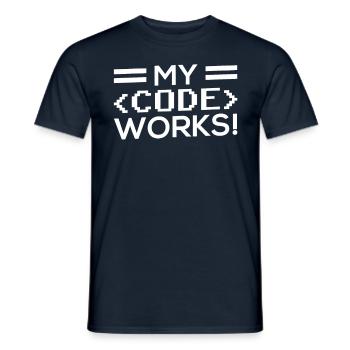 My Code Works Programming Coding Coder - Men's T-Shirt - navy - Front - AI Model Male 178 light (178cm)