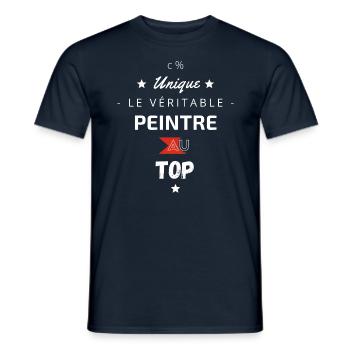 le véritable peintre au top - T-shirt homme - marine - Devant - AI Model Male 178 light (178cm)