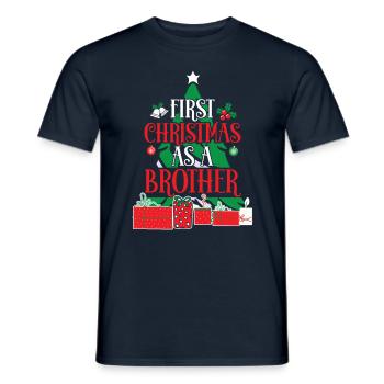 The first Christmas as a brother pregnant family - Men's T-Shirt - navy - Front - AI Model Male 178 light (178cm)