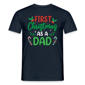 The first Christmas as a father family pregnant - Men's T-Shirt - navy - Front - AI Model Male 178 light (178cm)