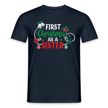 First Christmas as a sister family pregnant - Men's T-Shirt - navy - Front - AI Model Male 178 light (178cm)