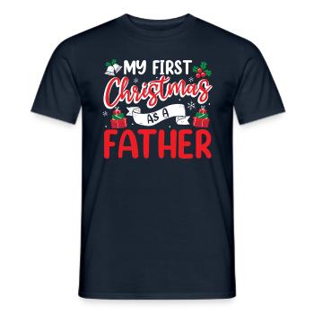 My first Christmas as a father family - Men's T-Shirt - navy - Front - AI Model Male 178 light (178cm)