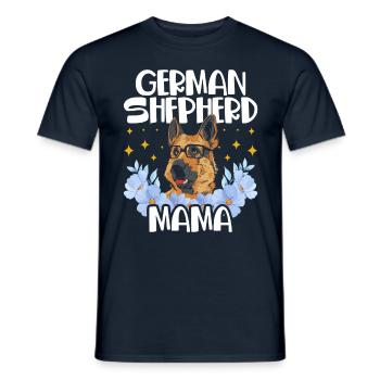 Berger Allemand Maman Mignon Amoureux des animaux - T-shirt homme - marine - Devant - AI Model Male 178 light (178cm)