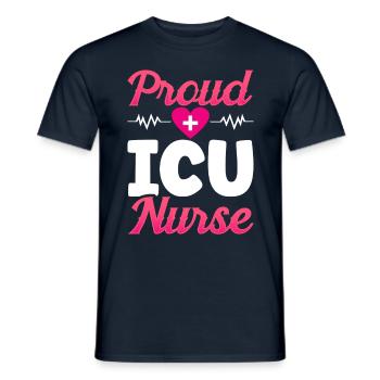 Proud Intensive Care Nurse - Men's T-Shirt - navy - Front - AI Model Male 178 light (178cm)