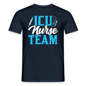 Équipe d’infirmières en soins intensifs Soins intensifs - T-shirt homme - marine - Devant - AI Model Male 178 light (178cm)