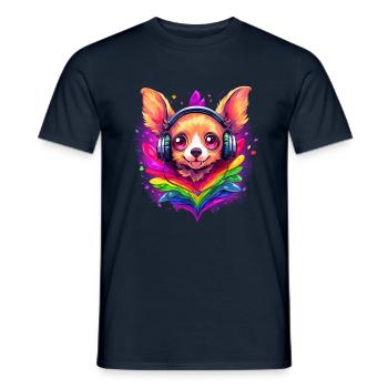 Regenbogenfahne Chihuahua Pride Hund bunte Liebe - Männer T-Shirt - Navy - Vorne - AI Model Male 178 light (178cm)
