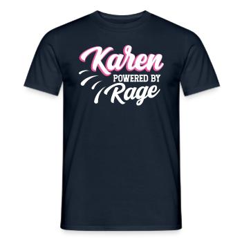 Karen Driven by Rage, Karen's Funny Memes - Men's T-Shirt - navy - Front - AI Model Male 178 light (178cm)