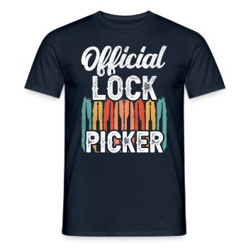 Serrure officielle Cracker Lock Pick Lock - T-shirt homme - marine - Devant - AI Model Male 178 light (178cm)