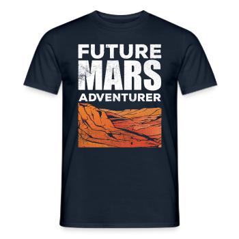 Future Mars Adventurer Planet Astronaut - Men's T-Shirt - navy - Front - AI Model Male 178 light (178cm)