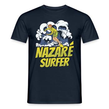 Nazaré Surfer Wellen Surfen Surfing - Männer T-Shirt - Navy - Vorne - AI Model Male 178 light (178cm)