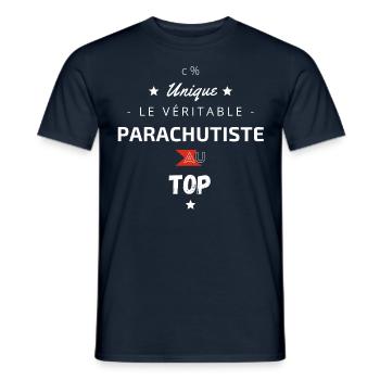 Le véritable Parachutiste au top - T-shirt homme - marine - Devant - AI Model Male 178 light (178cm)