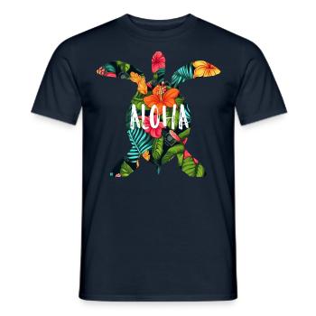 Hawaii Aloha Schildkröte Urlaub Geschenk Party - Männer T-Shirt - Navy - Vorne - AI Model Male 178 light (178cm)