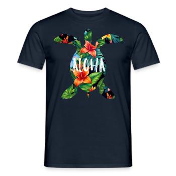 Hawaii Aloha Turtle Holiday Gift Party - Men's T-Shirt - navy - Front - AI Model Male 178 light (178cm)