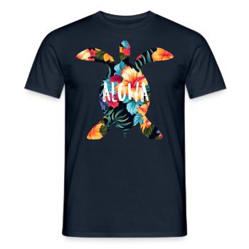 Hawaii Aloha Schildkröte Urlaub Geschenk Party - Männer T-Shirt - Navy - Vorne - AI Model Male 178 light (178cm)