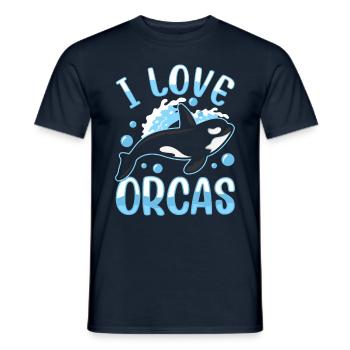J’aime les orques Protéger les orques de mer - T-shirt homme - marine - Devant - AI Model Male 178 light (178cm)