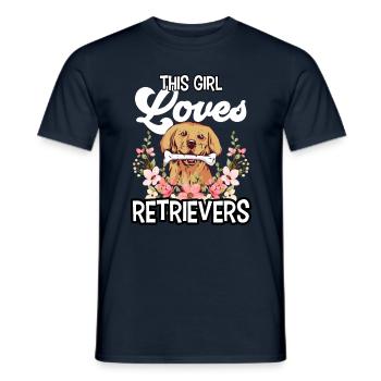 This Girl Loves Retriever Retrievers Dog - Men's T-Shirt - navy - Front - AI Model Male 178 light (178cm)
