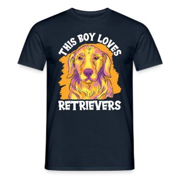 This Boy Loves Retriever Retrievers Dog - Men's T-Shirt - navy - Front - AI Model Male 178 light (178cm)