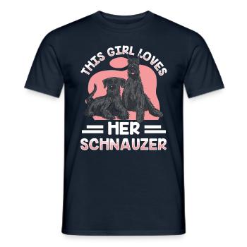 Dieses Mädchen Liebt Ihren Schnauzer Schnauzers - Männer T-Shirt - Navy - Vorne - AI Model Male 178 light (178cm)