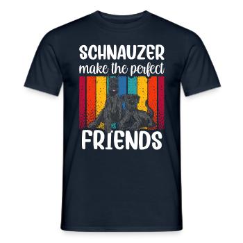 Schnauzer Sind Die Perfekten Besten Freunde Hund - Männer T-Shirt - Navy - Vorne - AI Model Male 178 light (178cm)