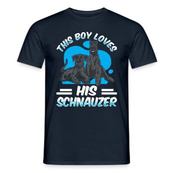 Ce garçon aime ses Schnauzer Schnauzers - T-shirt homme - marine - Devant - AI Model Male 178 light (178cm)