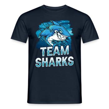 Team Sharks Shark Tooth Shark Shark Shark Diving - T-shirt homme - marine - Devant - AI Model Male 178 light (178cm)