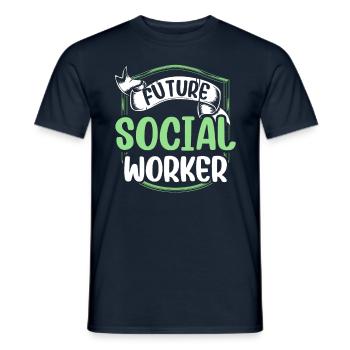 Future Social Worker Profession Social Worker - Men's T-Shirt - navy - Front - AI Model Male 178 light (178cm)