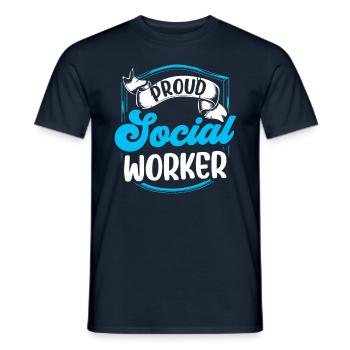 Formation de travailleur social fier - T-shirt homme - marine - Devant - AI Model Male 178 light (178cm)