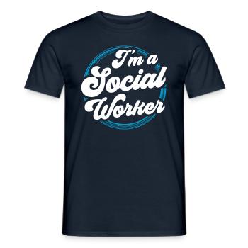 I am a social worker Training Social Worker - Men's T-Shirt - navy - Front - AI Model Male 178 light (178cm)