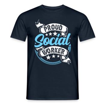 Fier travailleur social Formation Travailleur social - T-shirt homme - marine - Devant - AI Model Male 178 light (178cm)