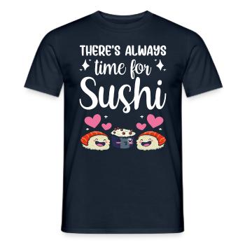 It's always time for sushi fan food lovers - Men's T-Shirt - navy - Front - AI Model Male 178 light (178cm)