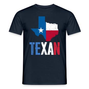 Texaner Texanisch Texas Stolz Sprüche - Männer T-Shirt - Navy - Vorne - AI Model Male 178 light (178cm)