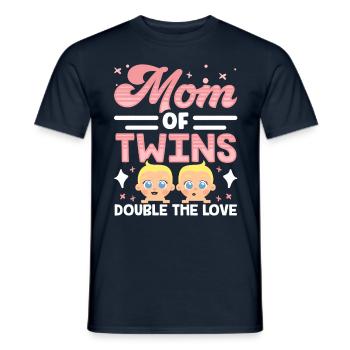 Mère de jumeaux Double Love Twin - T-shirt homme - marine - Devant - AI Model Male 178 light (178cm)