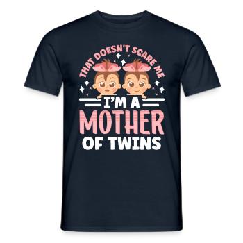 Ça ne me fait pas peur, je suis maman de jumeaux - T-shirt homme - marine - Devant - AI Model Male 178 light (178cm)